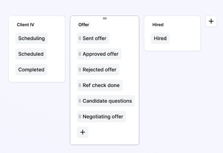 Customisable candidate pipeline - Atlas software for recruitment agencies